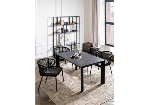  "Венето" обеденная группа на 4 персоны со стульями "Милан", каркас темно-серый, роуп темно-серый, фото 5 