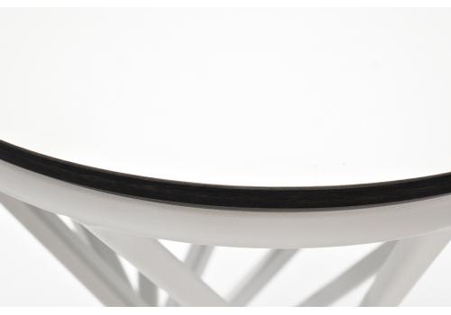  "Сантьяго" журнальный стол из HPL круглый Ø40 H55, каркас из стали белый, цвет столешницы "молочный", фото 2 