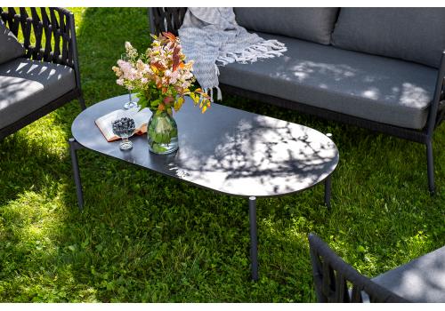  "Диего" лаунж-зона 4-местная плетеная из роупа (веревки), каркас алюминиевый темно-серый, роуп темно-серый, фото 10 