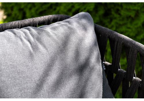  "Диего" лаунж-зона 4-местная плетеная из роупа (веревки), каркас алюминиевый темно-серый, роуп темно-серый, фото 12 