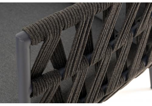  "Диего" лаунж-зона 4-местная плетеная из роупа (веревки), каркас алюминиевый темно-серый, роуп темно-серый, фото 22 