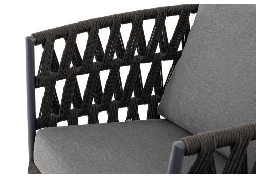  "Диего" лаунж-зона 4-местная плетеная из роупа (веревки), каркас алюминиевый темно-серый, роуп темно-серый, фото 25 