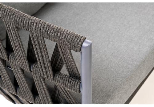  "Диего" лаунж-зона 4-местная плетеная из роупа (веревки), каркас алюминиевый темно-серый, роуп темно-серый, фото 26 