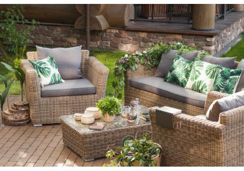  "Капучино" лаунж-зона из искусственного ротанга, цвет соломенный, фото 2 