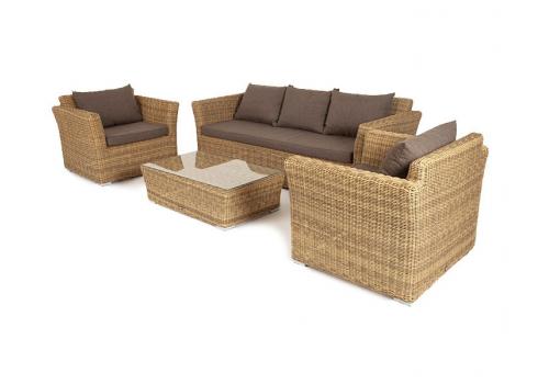  "Капучино" лаунж-зона из искусственного ротанга, цвет соломенный, фото 3 