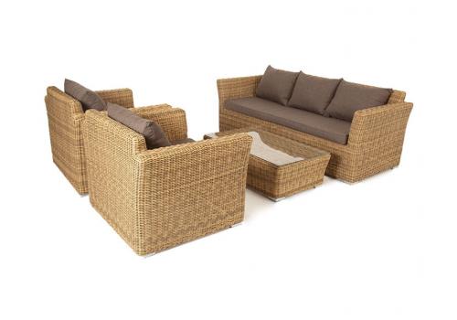  "Капучино" лаунж-зона из искусственного ротанга, цвет соломенный, фото 4 