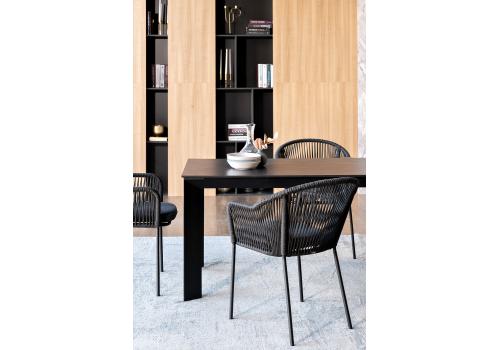  "Венето" обеденная группа на 4 персоны со стульями "Лион", каркас темно-серый, роуп темно-серый, фото 3 