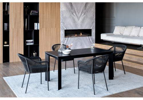  "Венето" обеденная группа на 4 персоны со стульями "Лион", каркас темно-серый, роуп темно-серый, фото 5 