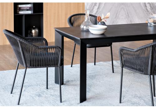  "Венето" обеденная группа на 4 персоны со стульями "Лион", каркас темно-серый, роуп темно-серый, фото 6 