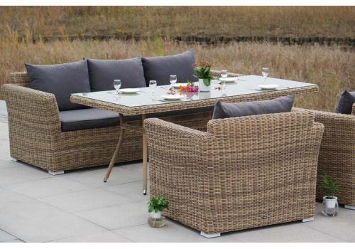  "Моккачино" обеденная группа из искусственного ротанга, цвет соломенный, фото 1 