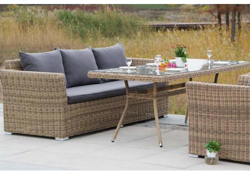  "Моккачино" обеденная группа из искусственного ротанга, цвет соломенный, фото 2 