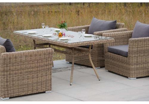  "Моккачино" обеденная группа из искусственного ротанга, цвет соломенный, фото 5 