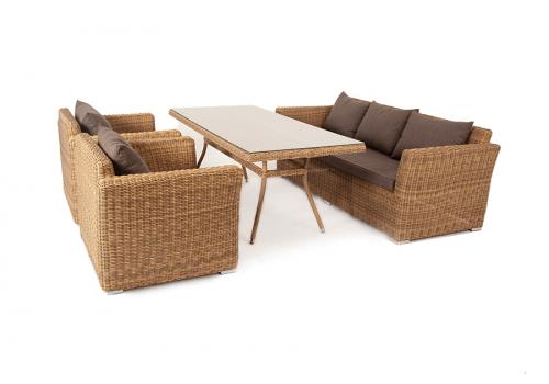  "Моккачино" обеденная группа из искусственного ротанга, цвет соломенный, фото 7 