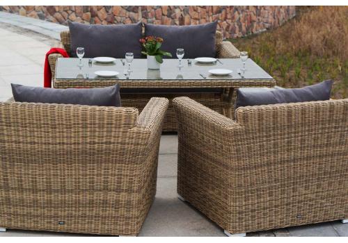  "Аффогато" обеденная группа из искусственного ротанга, цвет соломенный, фото 12 