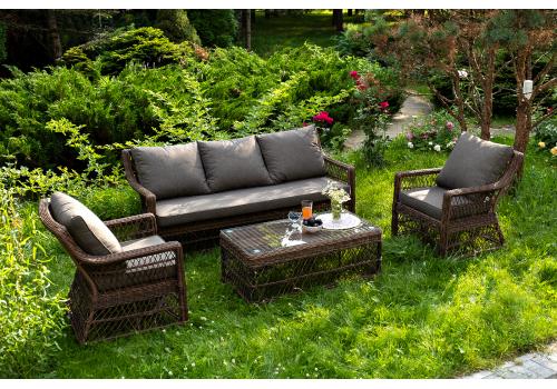  "Гранд Латте" лаунж-зона из искусственного ротанга, цвет коричневый, фото 3 