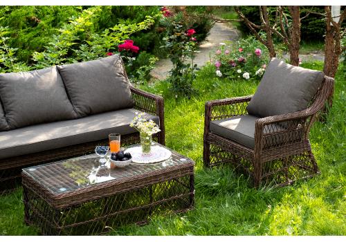  "Гранд Латте" лаунж-зона из искусственного ротанга, цвет коричневый, фото 8 