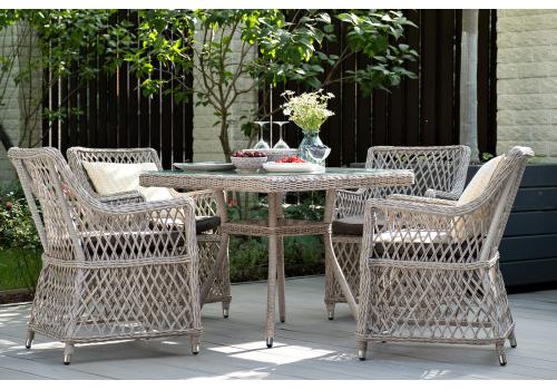  "Айриш" обеденная группа плетеная на 4 персоны, цвет бежевый, фото 2 