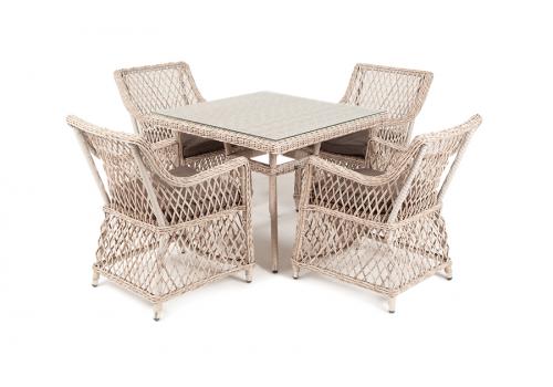  "Айриш" обеденная группа плетеная на 4 персоны, цвет бежевый, фото 12 