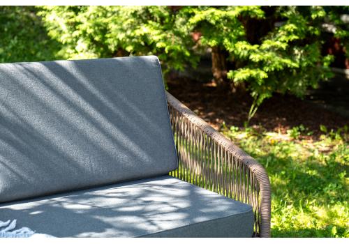  "Канны" лаунж-зона 4-местная из роупа со столом "Верона" (серый гранит), каркас алюминиевый коричневый, роуп коричневый, фото 9 