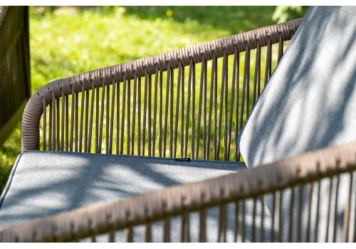  "Канны" лаунж-зона 4-местная из роупа со столом "Верона" (серый гранит), каркас алюминиевый коричневый, роуп коричневый, фото 12 