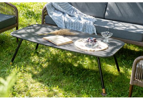  "Канны" лаунж-зона 4-местная из роупа со столом "Верона" (серый гранит), каркас алюминиевый коричневый, роуп коричневый, фото 15 