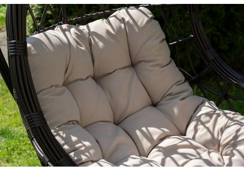  "Венеция" подвесное кресло-кокон из искусственного ротанга, цвет бронзовый с бежевой подушкой, фото 5 