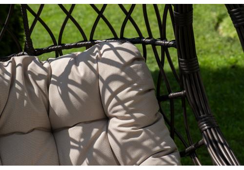  "Венеция" подвесное кресло-кокон из искусственного ротанга, цвет бронзовый с бежевой подушкой, фото 6 