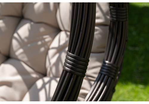  "Венеция" подвесное кресло-кокон из искусственного ротанга, цвет бронзовый с бежевой подушкой, фото 7 