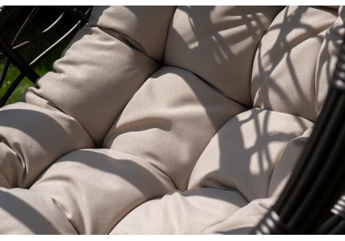  "Венеция" подвесное кресло-кокон из искусственного ротанга, цвет бронзовый с бежевой подушкой, фото 8 