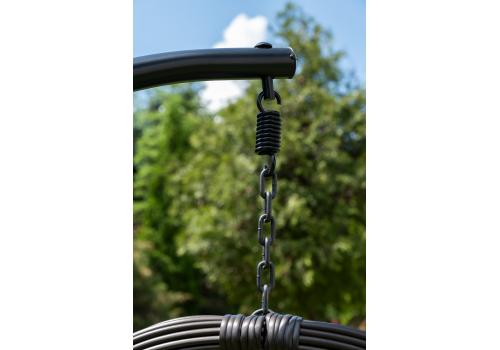  "Венеция" подвесное кресло-кокон из искусственного ротанга, цвет бронзовый с бежевой подушкой, фото 10 