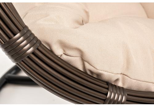  "Венеция" подвесное кресло-кокон из искусственного ротанга, цвет бронзовый с бежевой подушкой, фото 13 