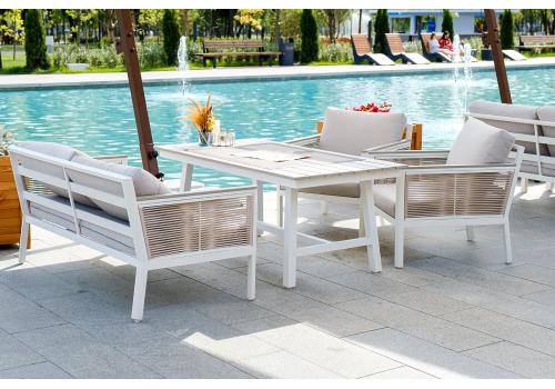  "Сан Ремо" стол обеденный из ДПК, каркас алюминиевый, фото 3 