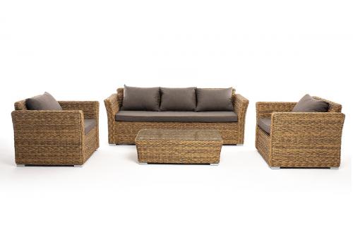  "Капучино" лаунж-зона из искусственного ротанга (гиацинт), цвет соломенный, фото 2 