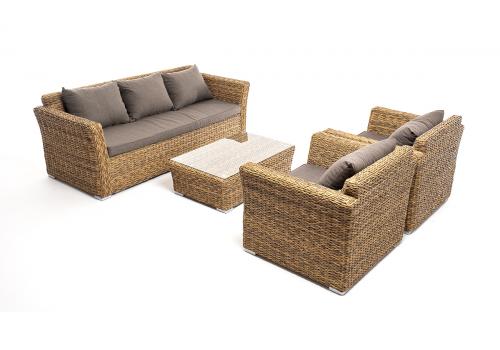  "Капучино" лаунж-зона из искусственного ротанга (гиацинт), цвет соломенный, фото 3 