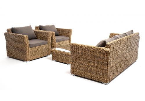  "Капучино" лаунж-зона из искусственного ротанга (гиацинт), цвет соломенный, фото 4 