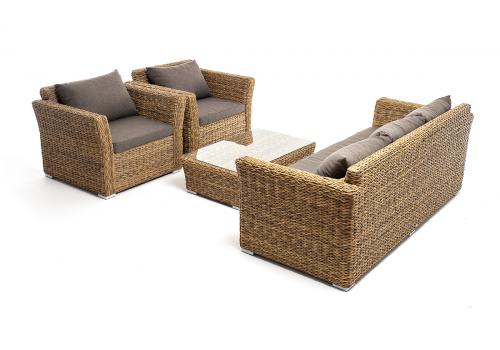  "Капучино" лаунж-зона из искусственного ротанга (гиацинт), цвет соломенный, фото 5 