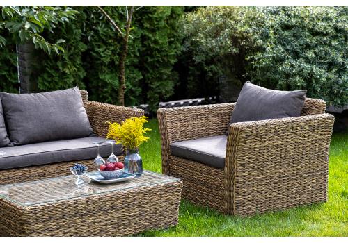  "Капучино" лаунж-зона из искусственного ротанга (гиацинт), цвет соломенный, фото 7 