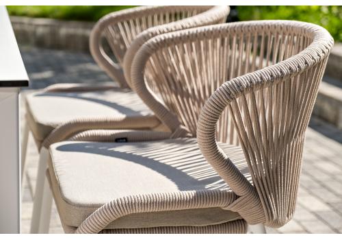  "Венето" обеденная группа на 6 персон со стульями "Милан", каркас белый, роуп бежевый, фото 15 