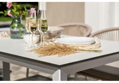  "Венето" обеденная группа на 6 персон со стульями "Милан", каркас белый, роуп бежевый, фото 17 