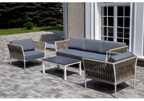  "Касабланка" лаунж-зона плетеная из роупа 5-местная, цвет серый, фото 1 