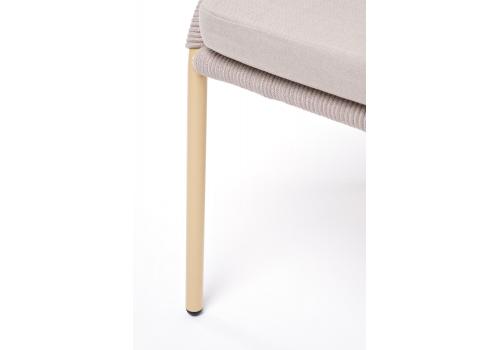  "Милан" стул плетеный из роупа, каркас алюминий (RAL1001), роуп бежевый круглый, ткань бежевая, фото 9 