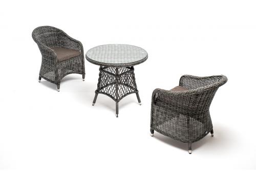  "Эспрессо–80 R" обеденная группа плетеная, цвет графит, фото 1 