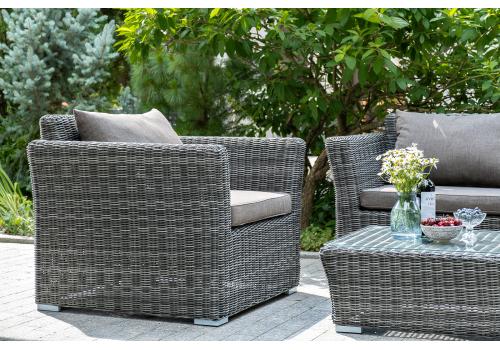  "Капучино Сингл" лаунж-зона из искусственного ротанга, цвет графит, фото 4 