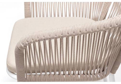  "Малага" обеденная группа на 6 персон со стульями "Марсель", каркас белый, роуп бежевый, фото 6 