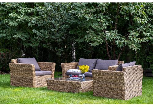  "Капучино Сингл" лаунж-зона из искусственного ротанга (гиацинт), цвет соломенный, фото 1 