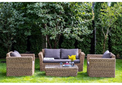  "Капучино Сингл" лаунж-зона из искусственного ротанга (гиацинт), цвет соломенный, фото 2 