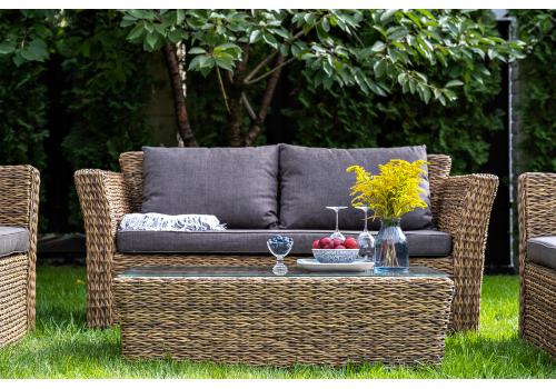  "Капучино Сингл" лаунж-зона из искусственного ротанга (гиацинт), цвет соломенный, фото 4 