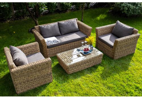  "Капучино Сингл" лаунж-зона из искусственного ротанга (гиацинт), цвет соломенный, фото 10 