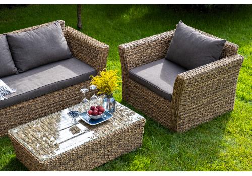  "Капучино Сингл" лаунж-зона из искусственного ротанга (гиацинт), цвет соломенный, фото 11 