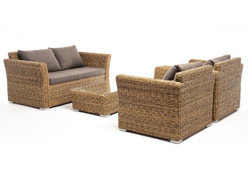  "Капучино Сингл" лаунж-зона из искусственного ротанга (гиацинт), цвет соломенный, фото 14 